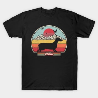 Dachshund Retro Vintage Sunset T-Shirt